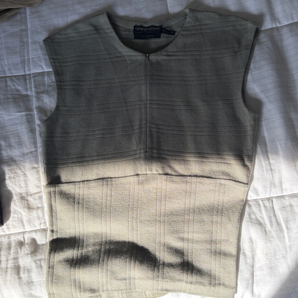 RARE Archival Giorgio Armani Classico Cashmere Bodysuit - Taupe - Italy - Sz 8